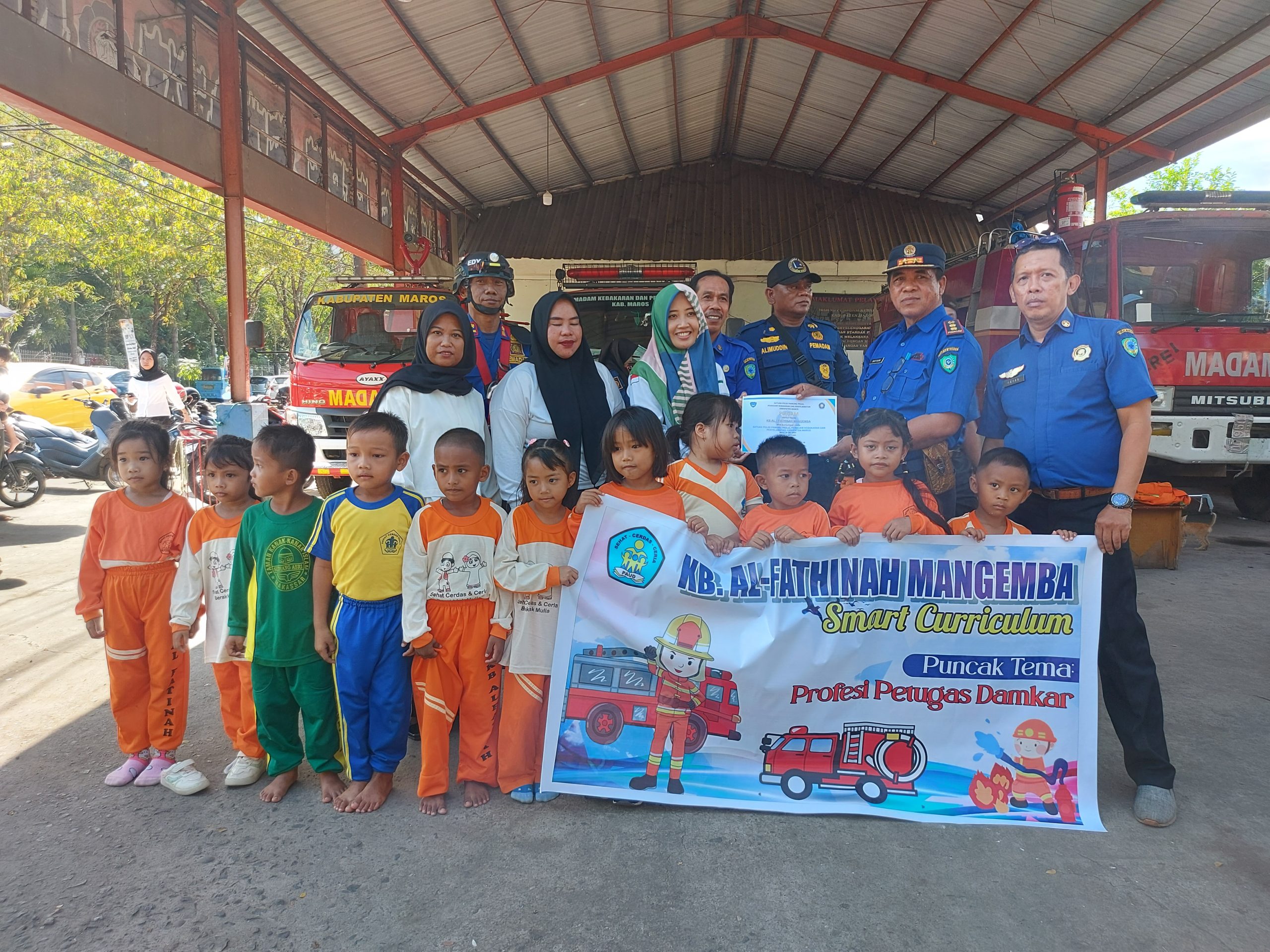 KUNJUNGAN PAUD AL-FATHINAH MANGEMBA KE MAKO DAMKAR